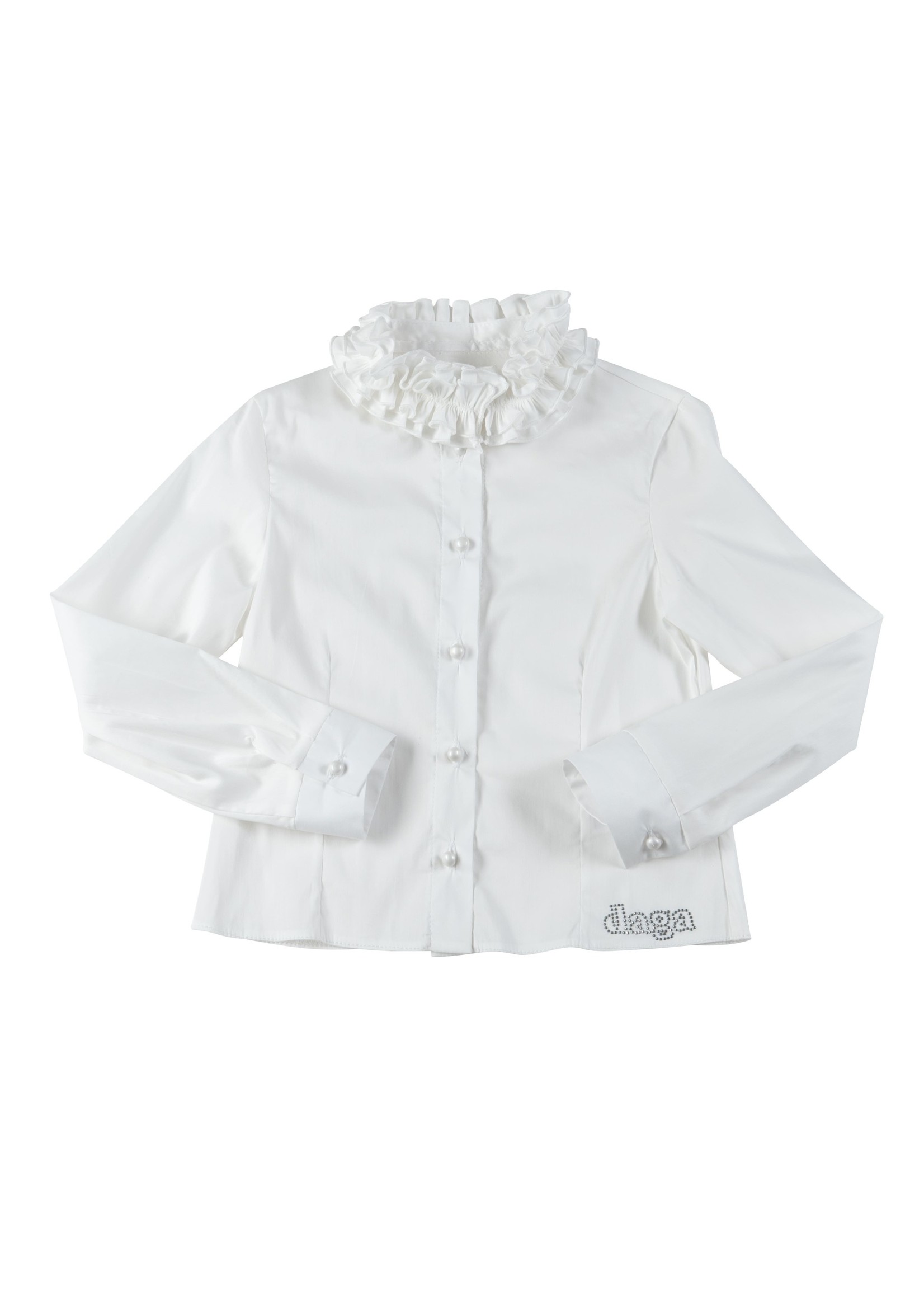 Daga blouse off white met roesel boord