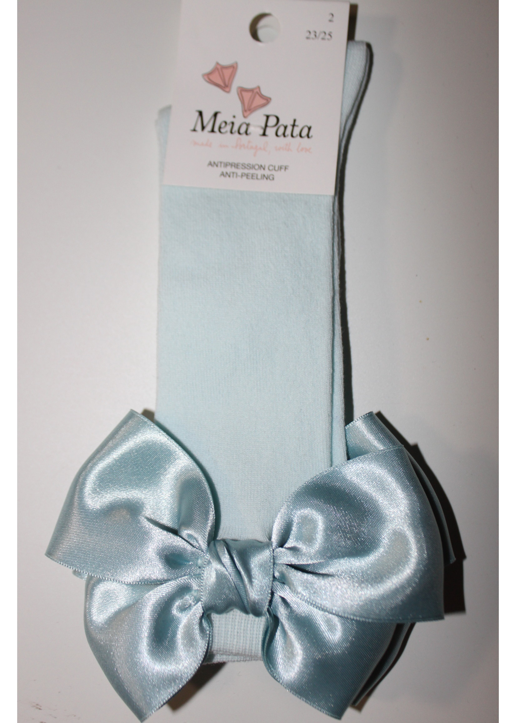 Meia Pata Meia Pata Kneesocks With Double Satin Bow 49 Water Blue