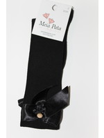 Meia Pata Meia Pata Kneesocks With Satin Bow and Gold Botton 05 Black