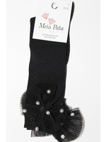 Meia Pata Meia Pata Kneesocks With Tule Bow With Pearls 05 Black