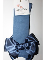 Meia Pata Meia Pata Kneesocks With Double Satin Bow 12 Gangue Blue