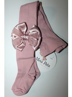 Meia Pata Meia Pata Tights Old pink  With  dubble Satin Bow