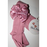 Meia Pata Meia Pata Tights  dark Pink  With  dubble Satin Bow