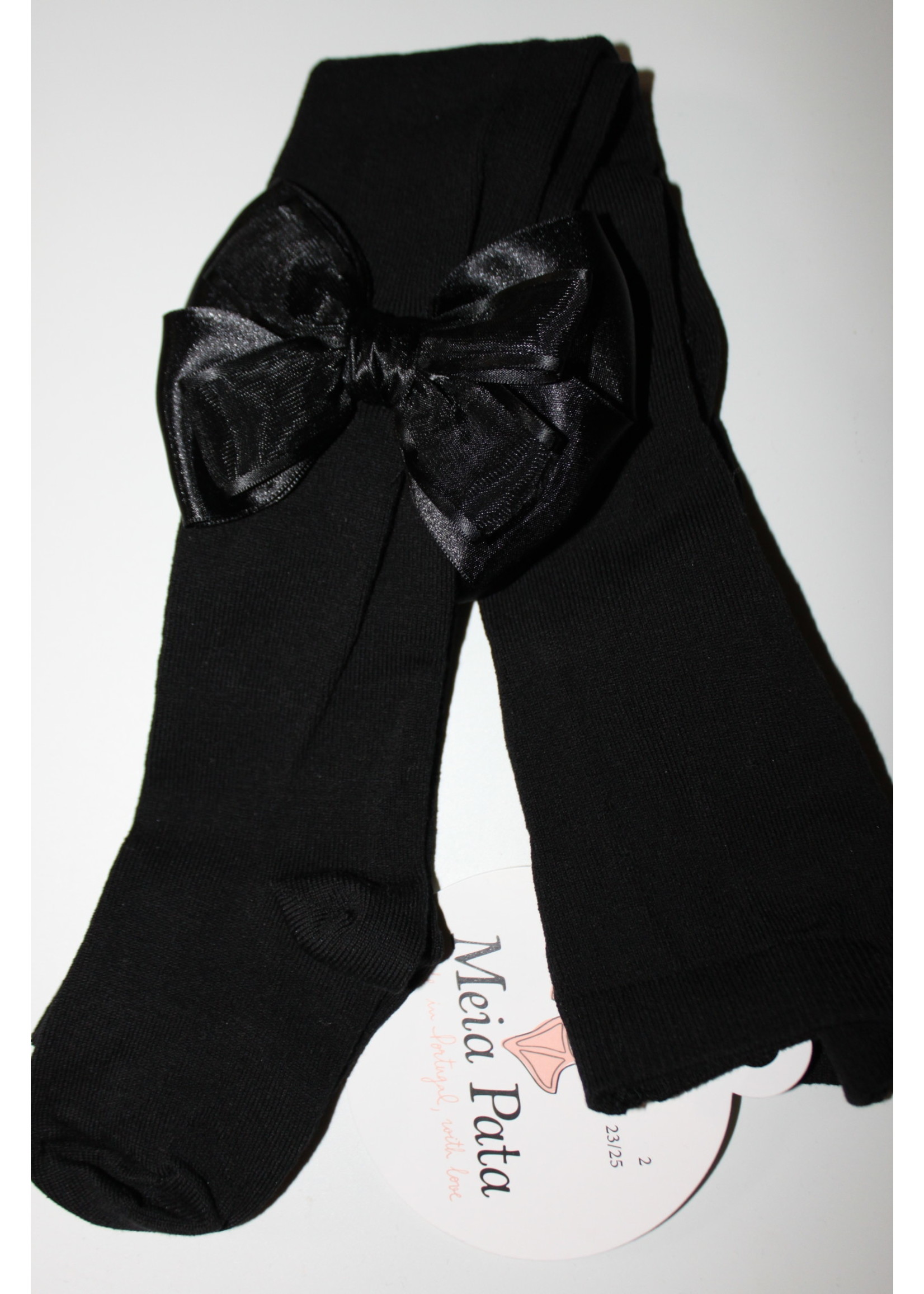 Meia Pata Meia Pata Tights BLACK  With  dubble Satin Bow