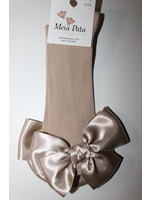 Meia Pata Meia Pata Kneesocks With Double Satin Bow 08 Beige