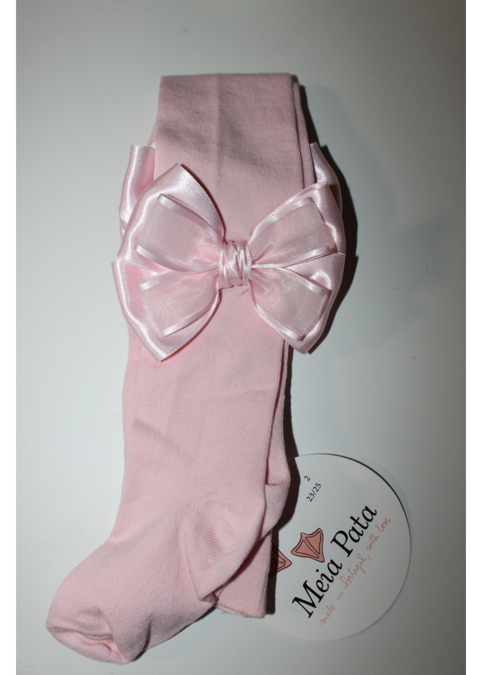 Meia Pata Meia Pata Tights  Pink  With  dubble Satin Bow