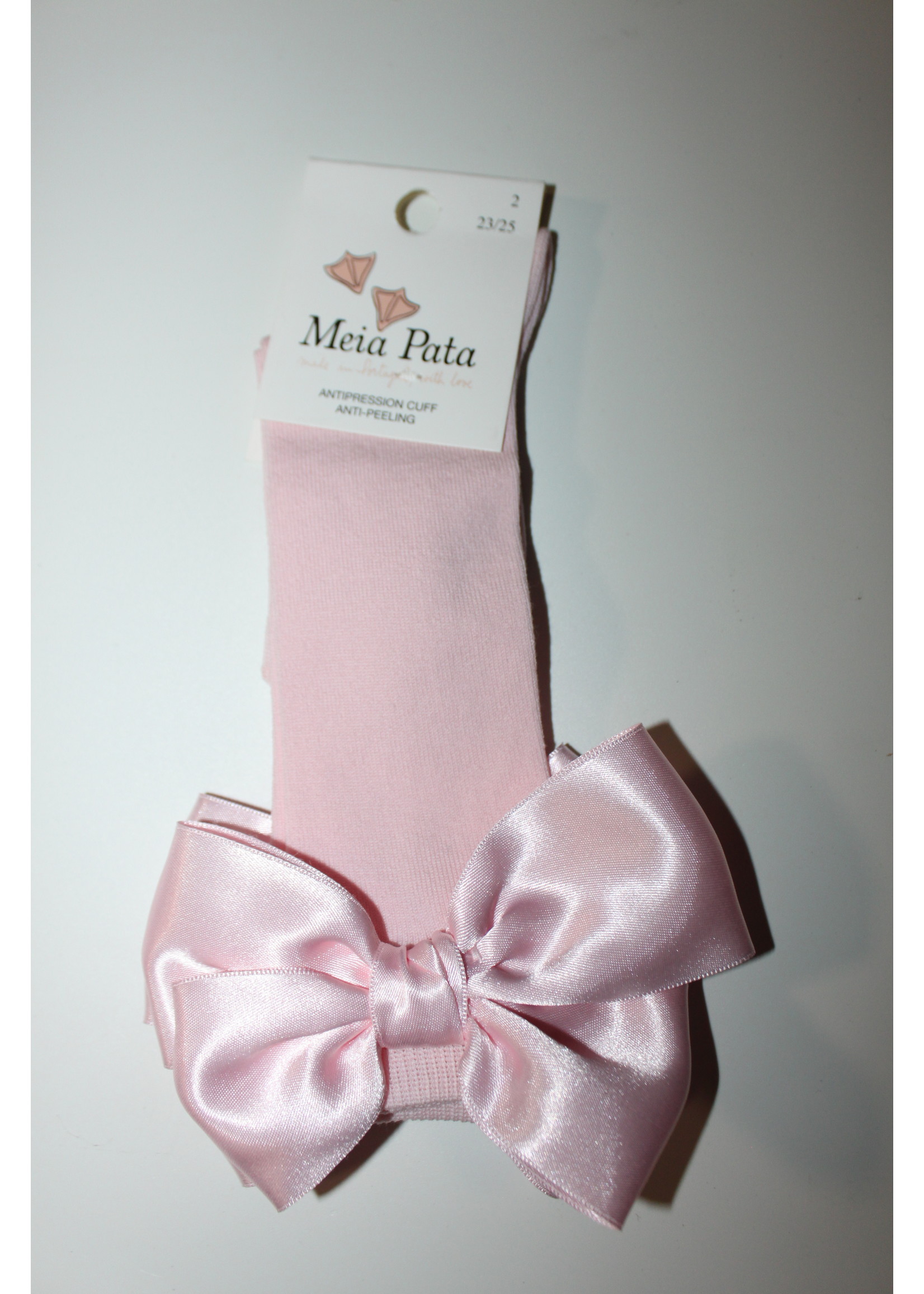 Meia Pata Meia Pata Kneesocks With Double Satin Bow 15 Baby Pink