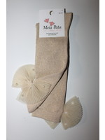 Meia Pata Meia Pata Kneesocks With Tule Bow With Pearls 33 Gold Lurex 33