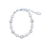 Rian Rian Parel armbandje roze  met glitter steentjes