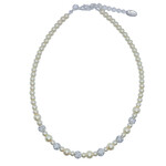 Rian Rian Parel ketting goud met glittersteentjes