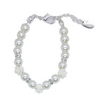 Rian Rian Parel armbandje off white met roosjes
