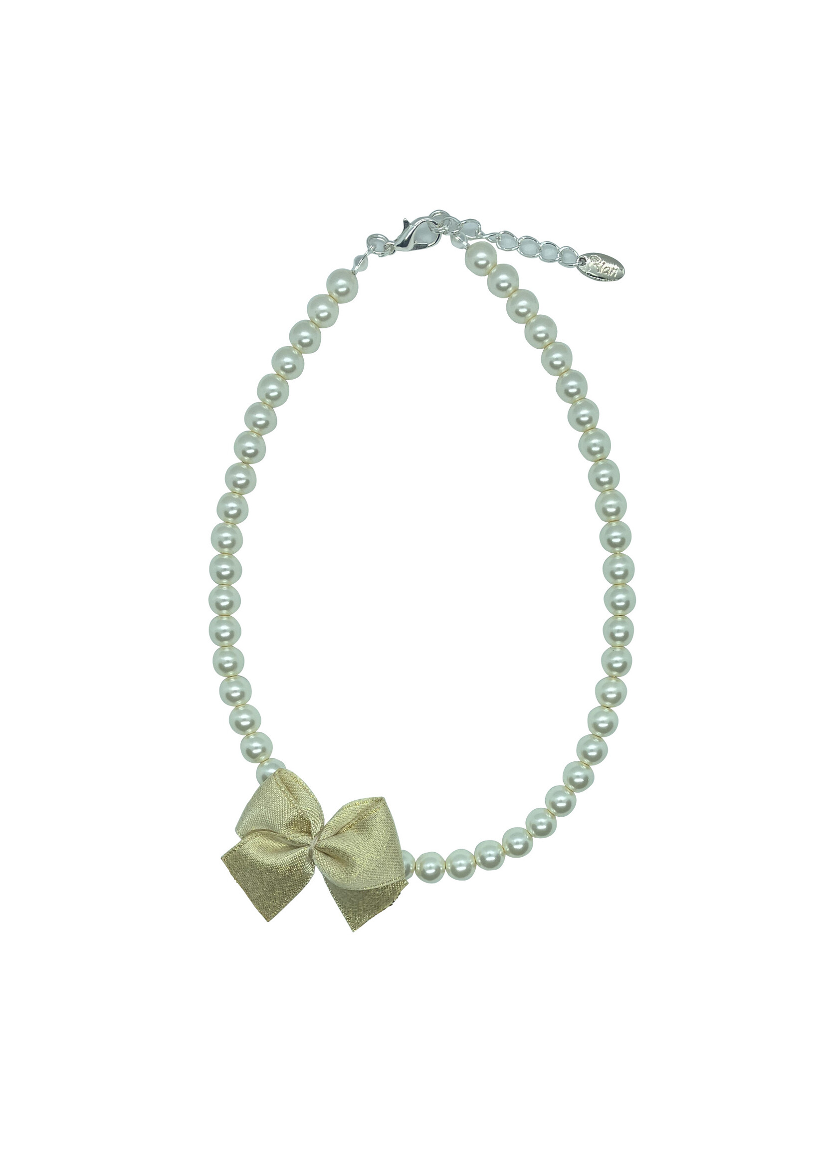 Rian Rian Parel ketting  met goud strikje