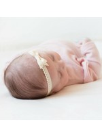 Your little miss Your Little Miss new born Baby haarbandje met kanten strik ivory