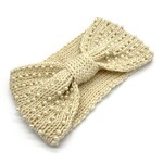 Hoofdband  beige met parels