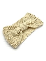 Hoofdband  beige met parels