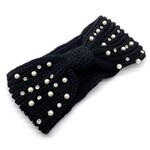 Hoofdband  zwart met parels