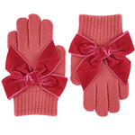 Condor Condor handschoen  coral met  fluwelen strikken