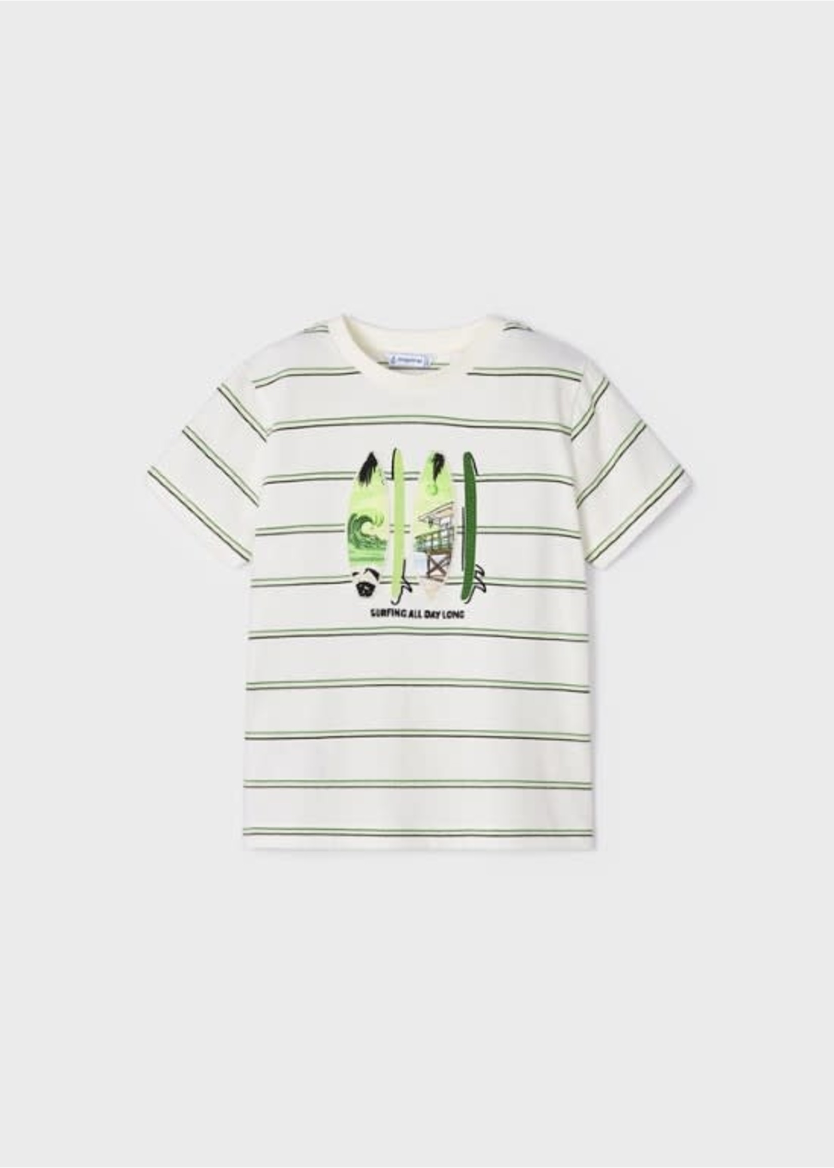 Mayoral Mayoral S/s striped t-shirt Celery - 23 03017