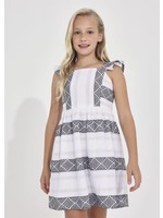 Mayoral Mayoral Lurex jacquard dress White-Blac - 23 06919