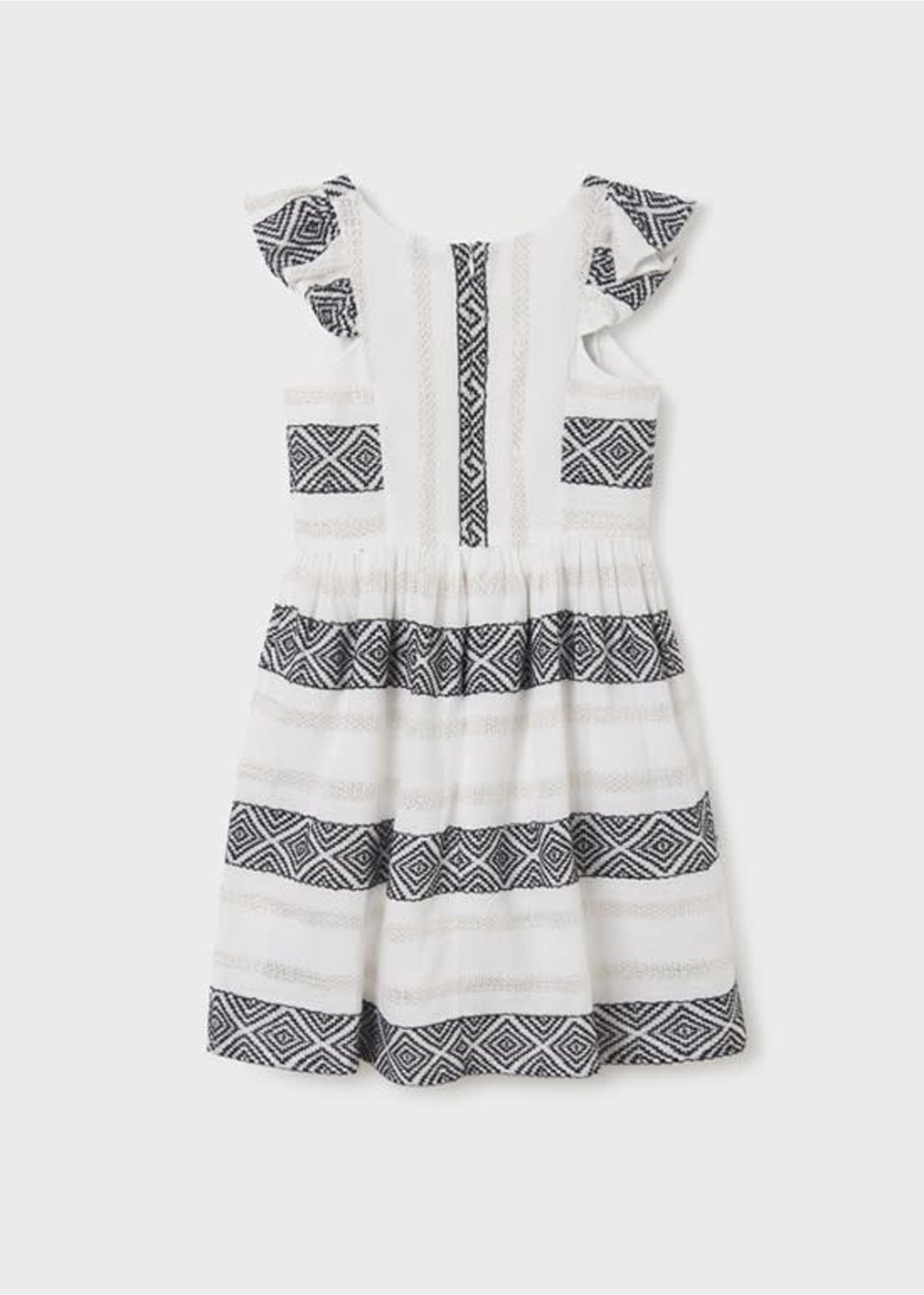 Mayoral Mayoral Lurex jacquard dress White-Blac - 23 06919