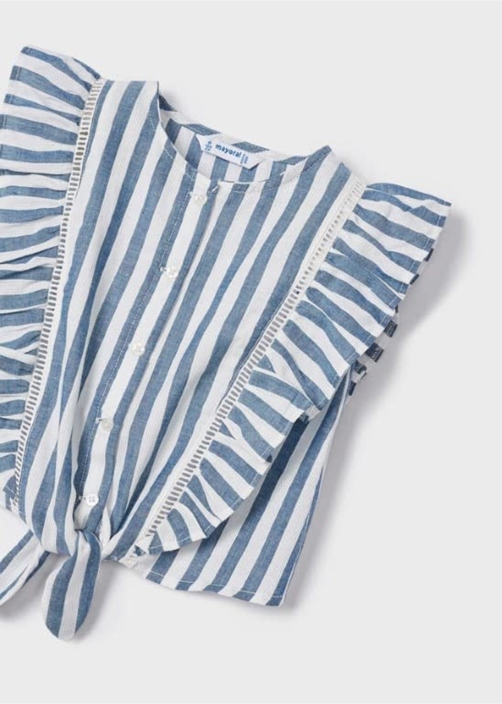 Mayoral Mayoral Stripes loose shirt Porcelain - 23 03143