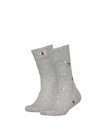 Tommy Hilfiger Tommy Hilfiger SOCK 2P LETTER AOP LIGHT GREY MELANGE/MULTICOLOR