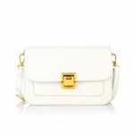 Schoudertas met klep en klik slot white 21*13*7cm