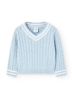 Boboli Boboli Knitwear pullover v-neck for baby BLUE 716004
