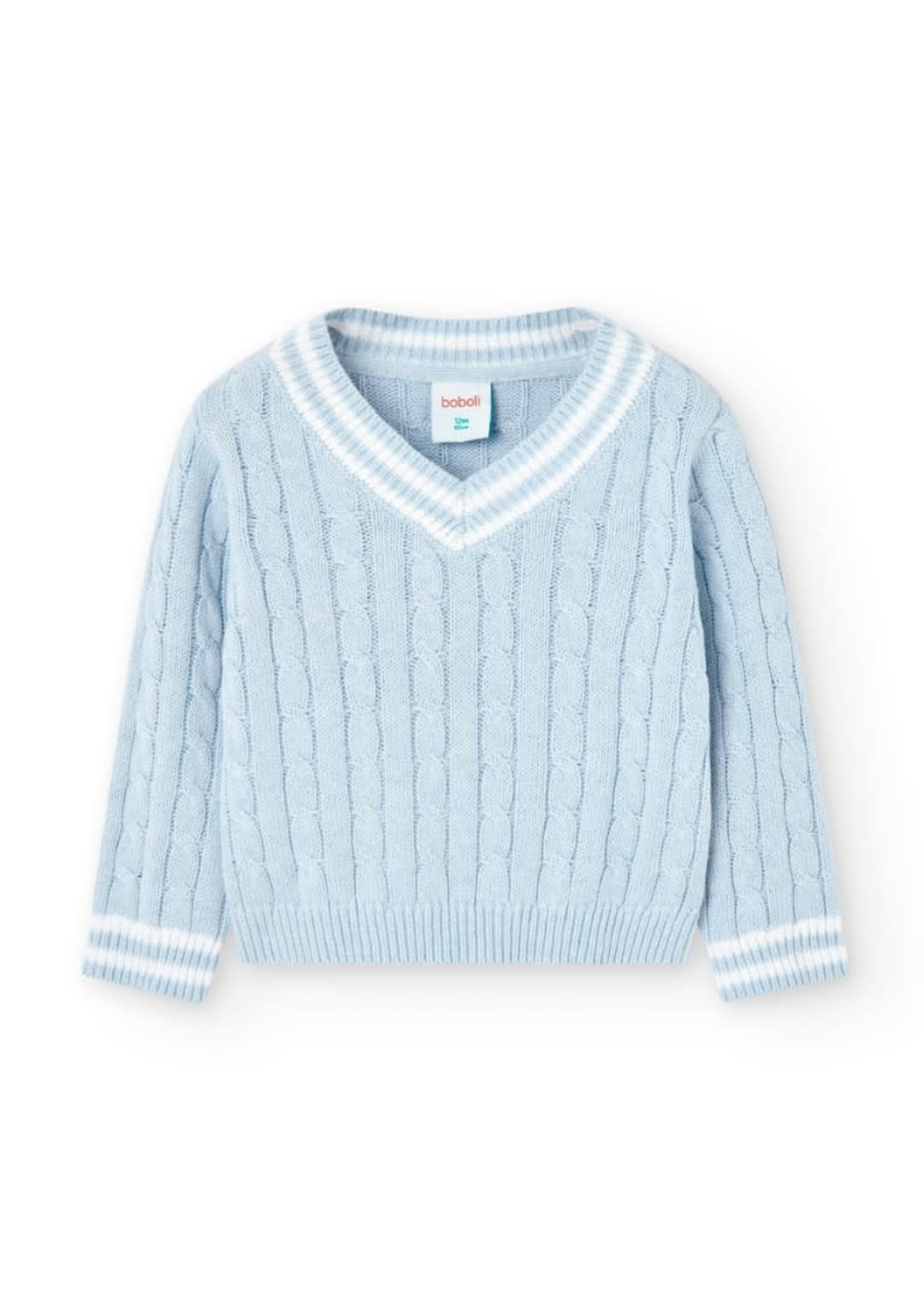 Boboli Knitwear pullover v-neck for baby BLUE 716004