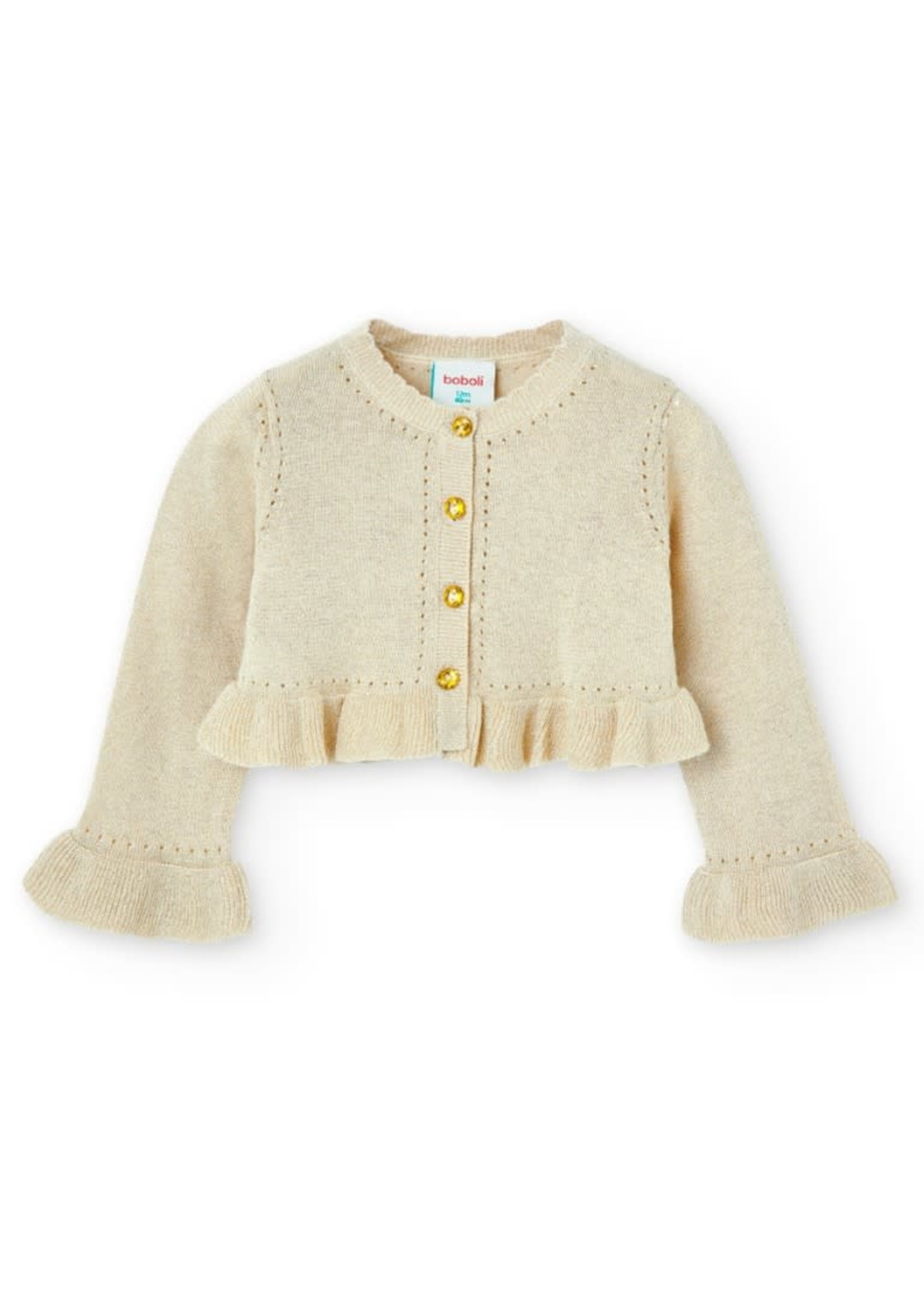 Boboli Knitwear jacket for baby girl SAND 706036B