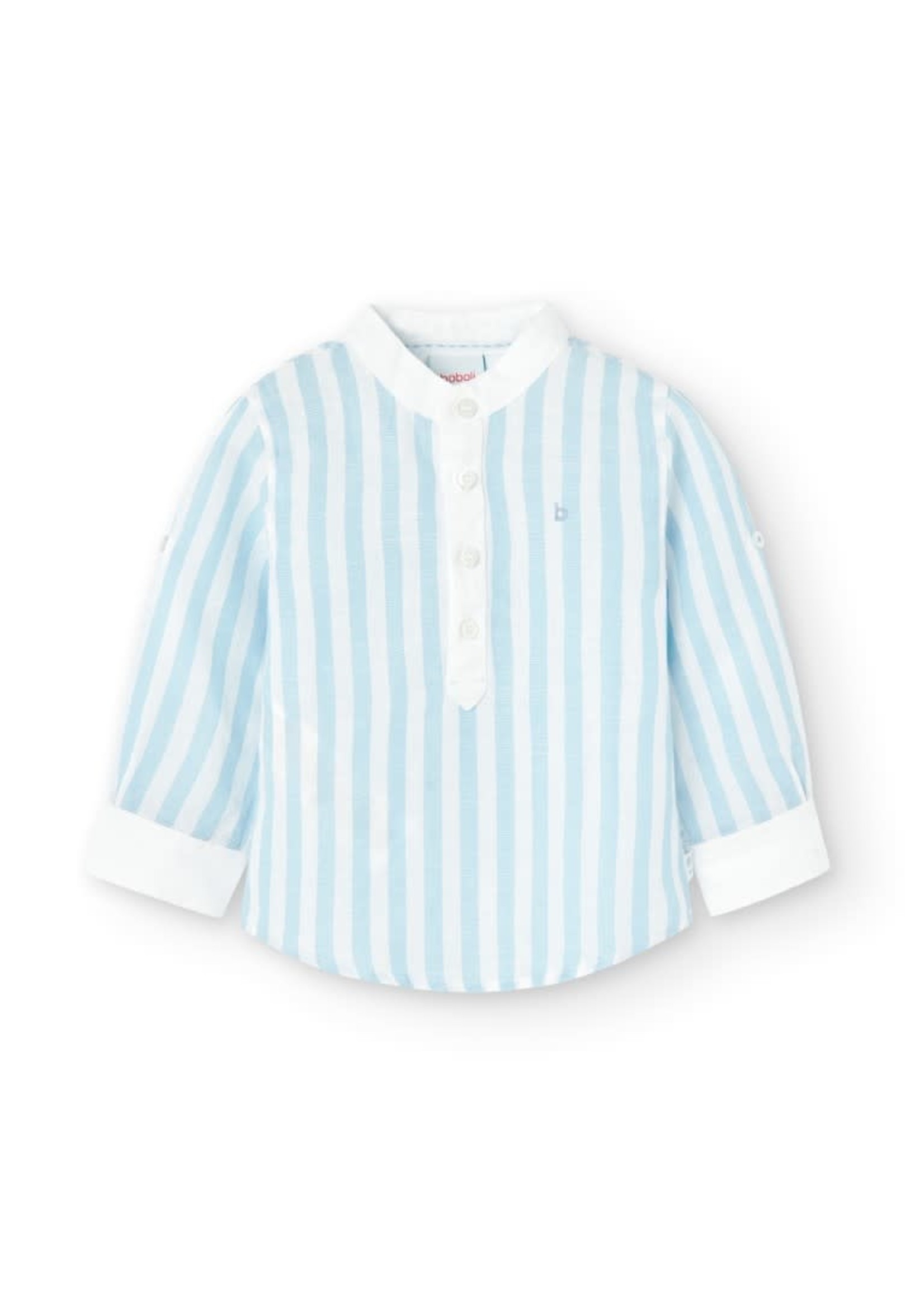 Boboli Boboli Linen shirt long sleeves striped for boy stripes 716015