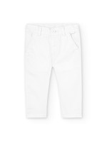 Boboli Stretch satin trousers for boy WHITE 716026