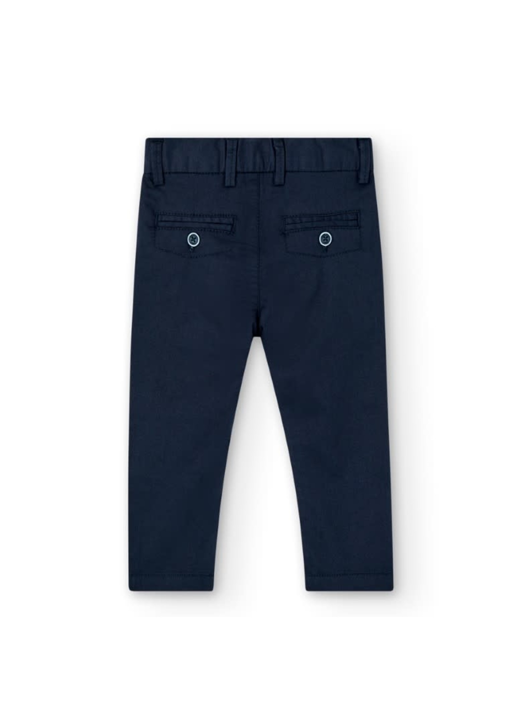 Boboli Boboli Stretch satin trousers for baby navy 716026