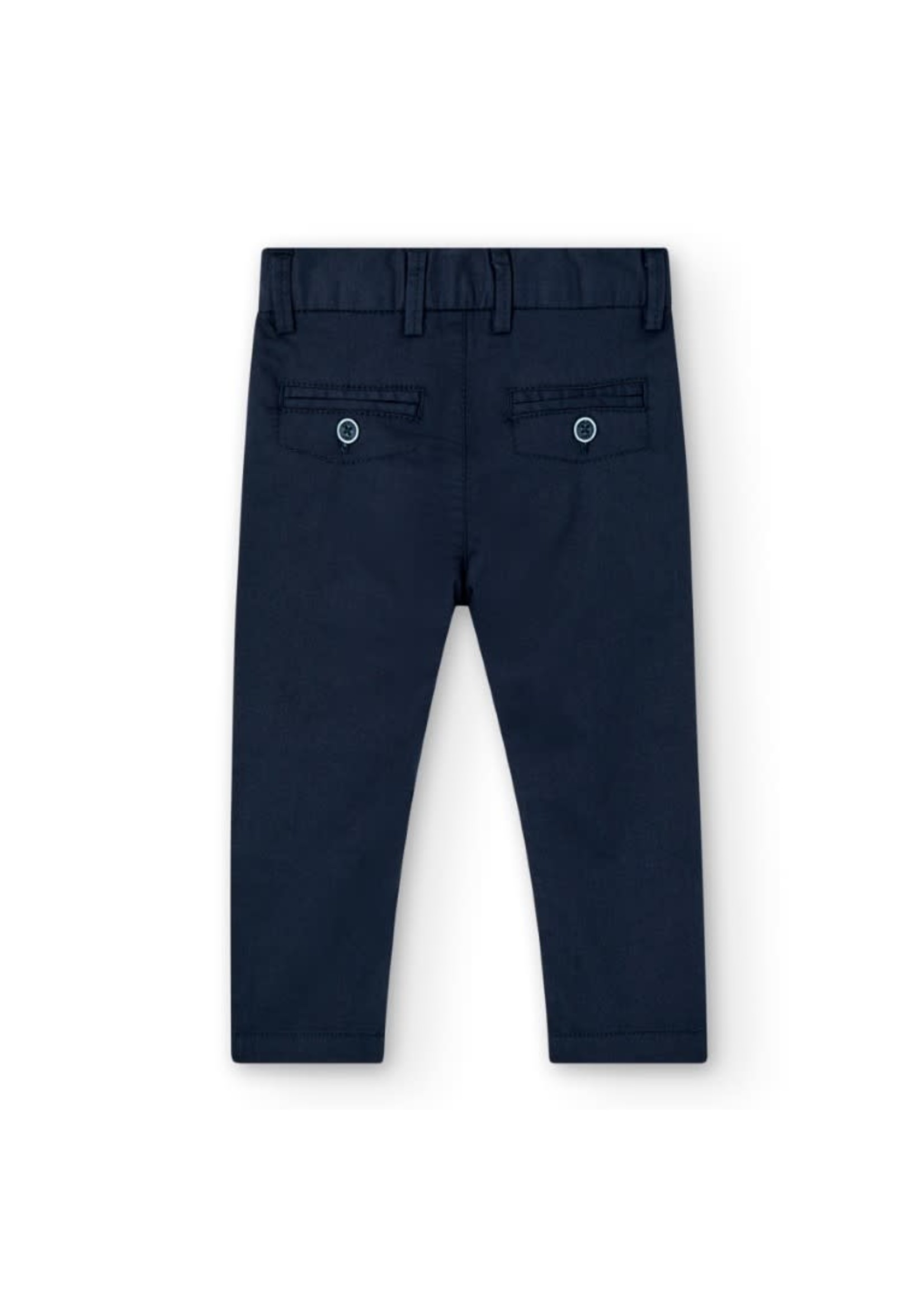 Boboli Stretch satin trousers for baby navy 716026B