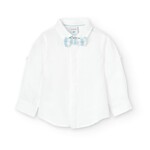 Boboli Boboli Linen shirt long sleeves for baby WHITE 716048B