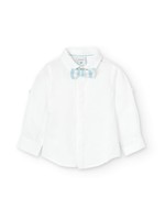 Boboli Linen shirt long sleeves for baby WHITE 716048B