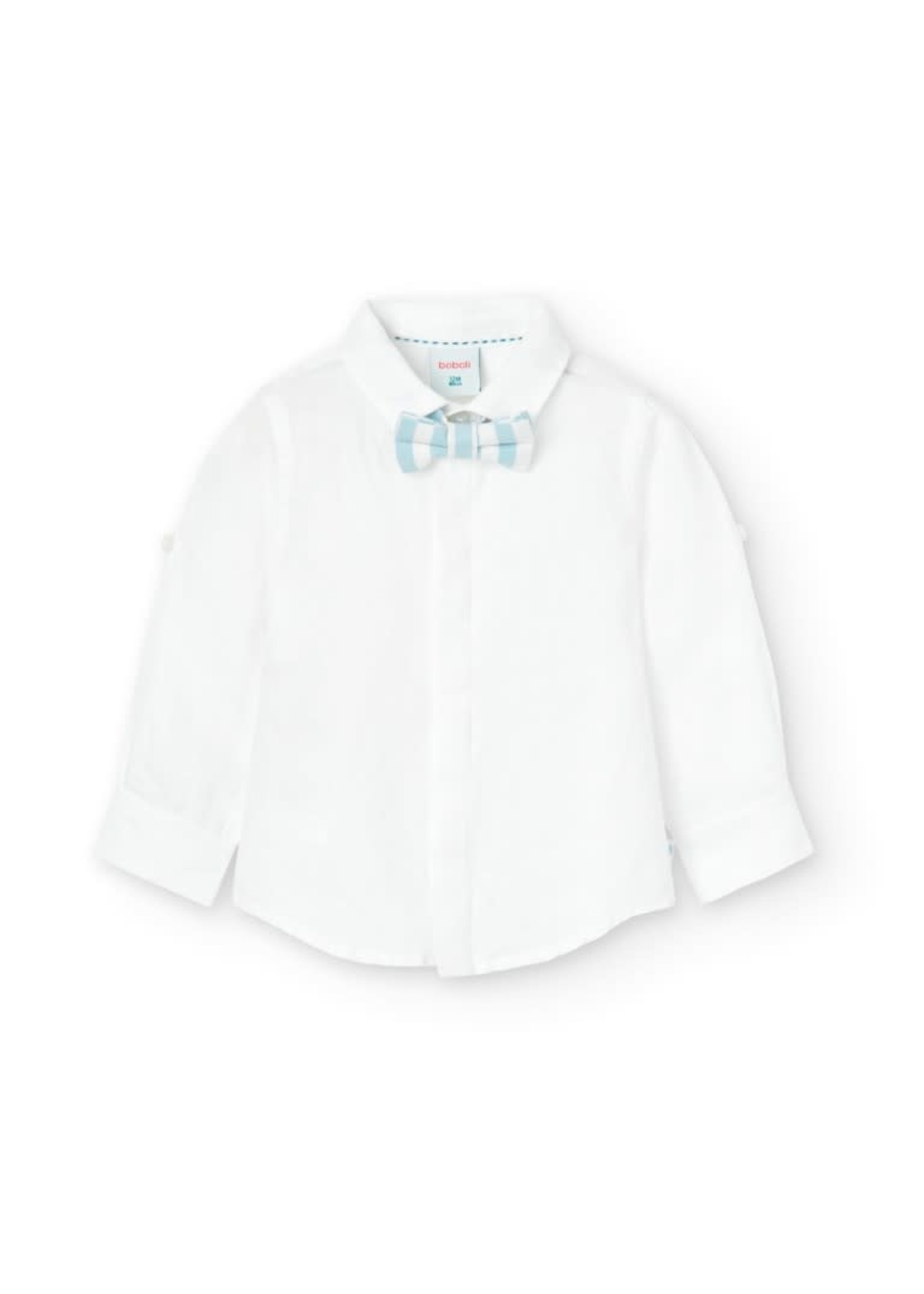 Boboli Linen shirt long sleeves for baby WHITE 716048B