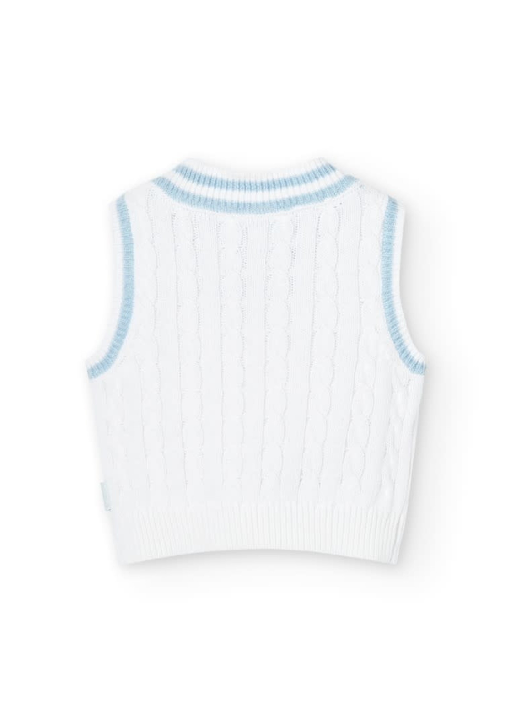 Boboli Knitwear vest v-neck for baby WHITE 716037B