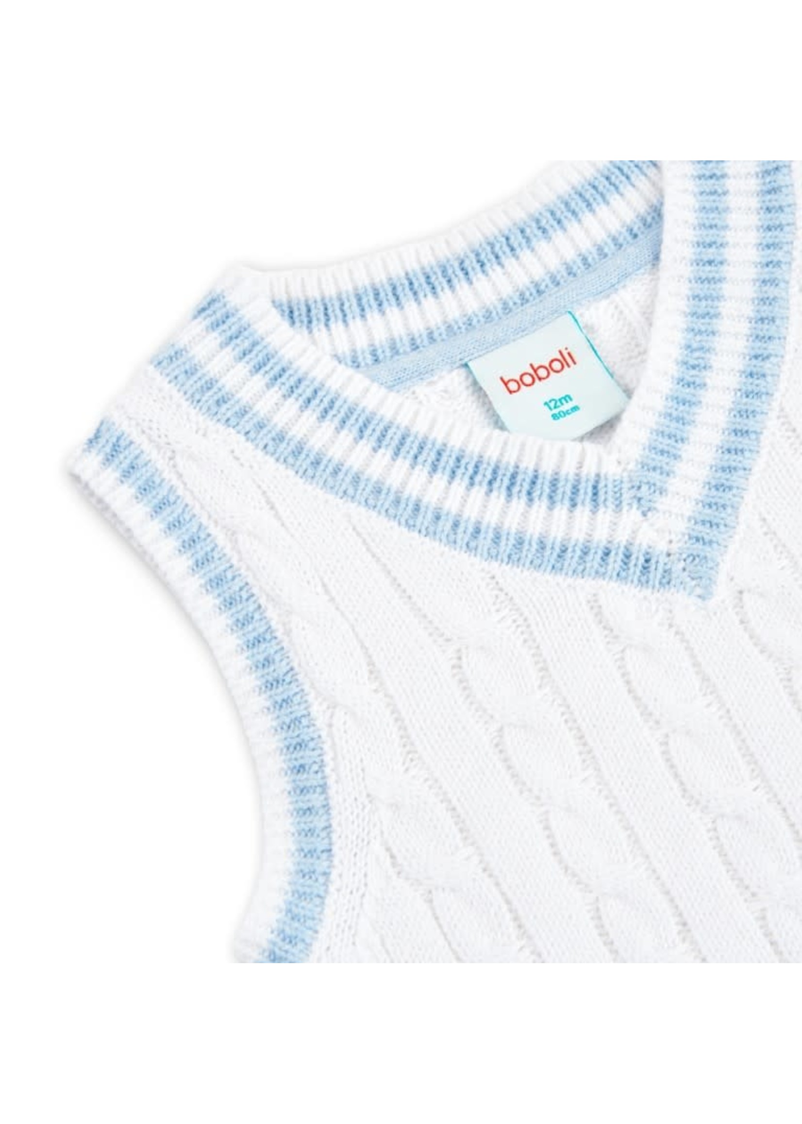 Boboli Knitwear vest v-neck for baby WHITE 716037B