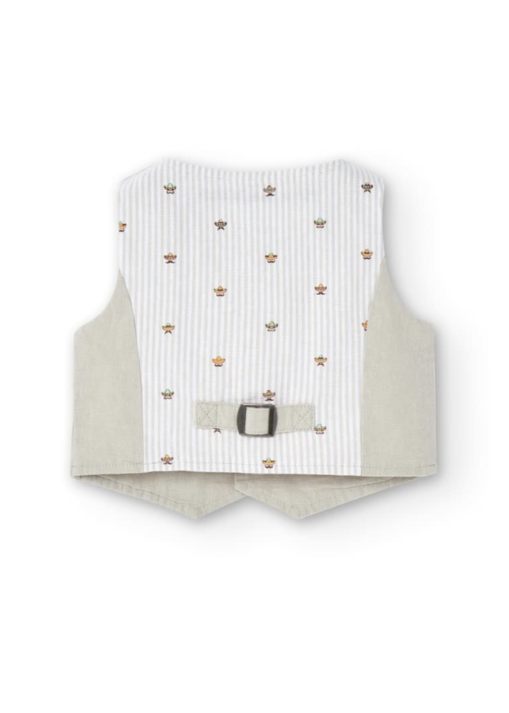Boboli Boboli Linen vest combined for baby boy stone 716149B