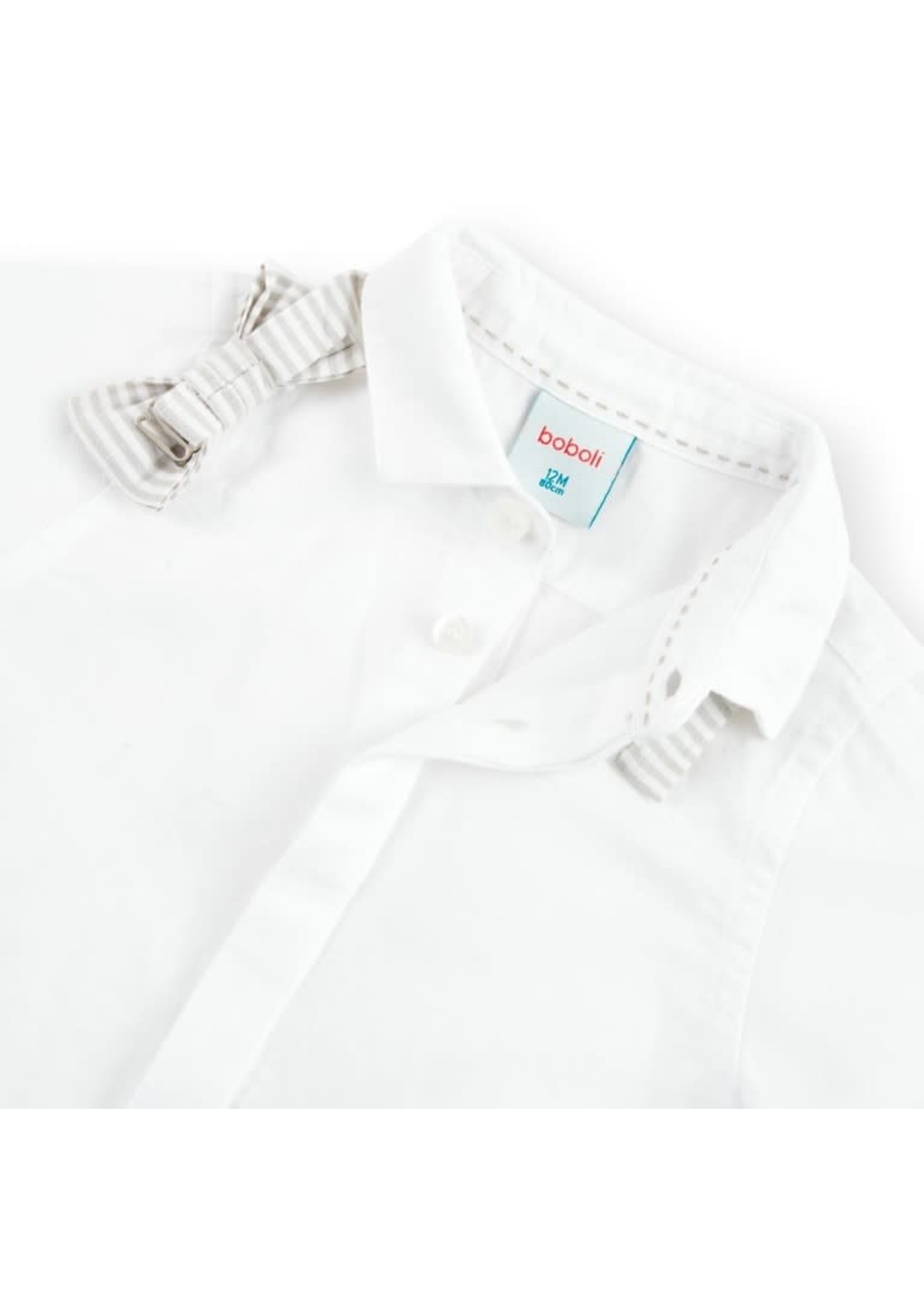 Boboli Boboli Linen shirt long sleeves for boy WHITE 716150