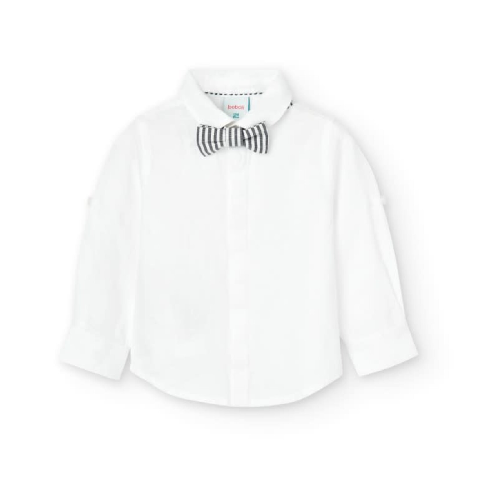 Boboli Boboli Linen shirt long sleeves for baby boy WHITE 716240B