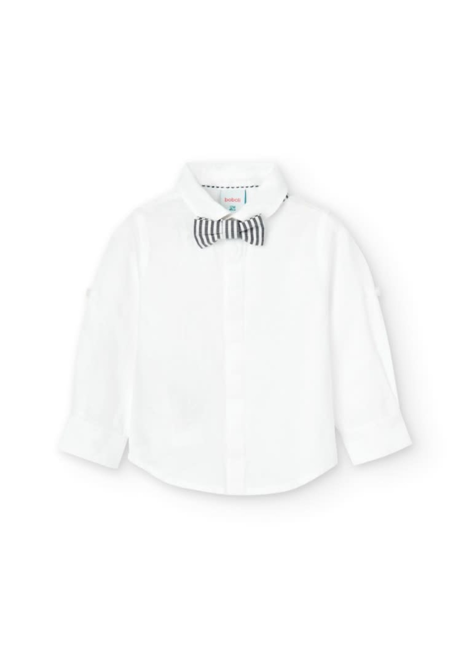 Boboli Boboli Linen shirt long sleeves for boy WHITE 716240B