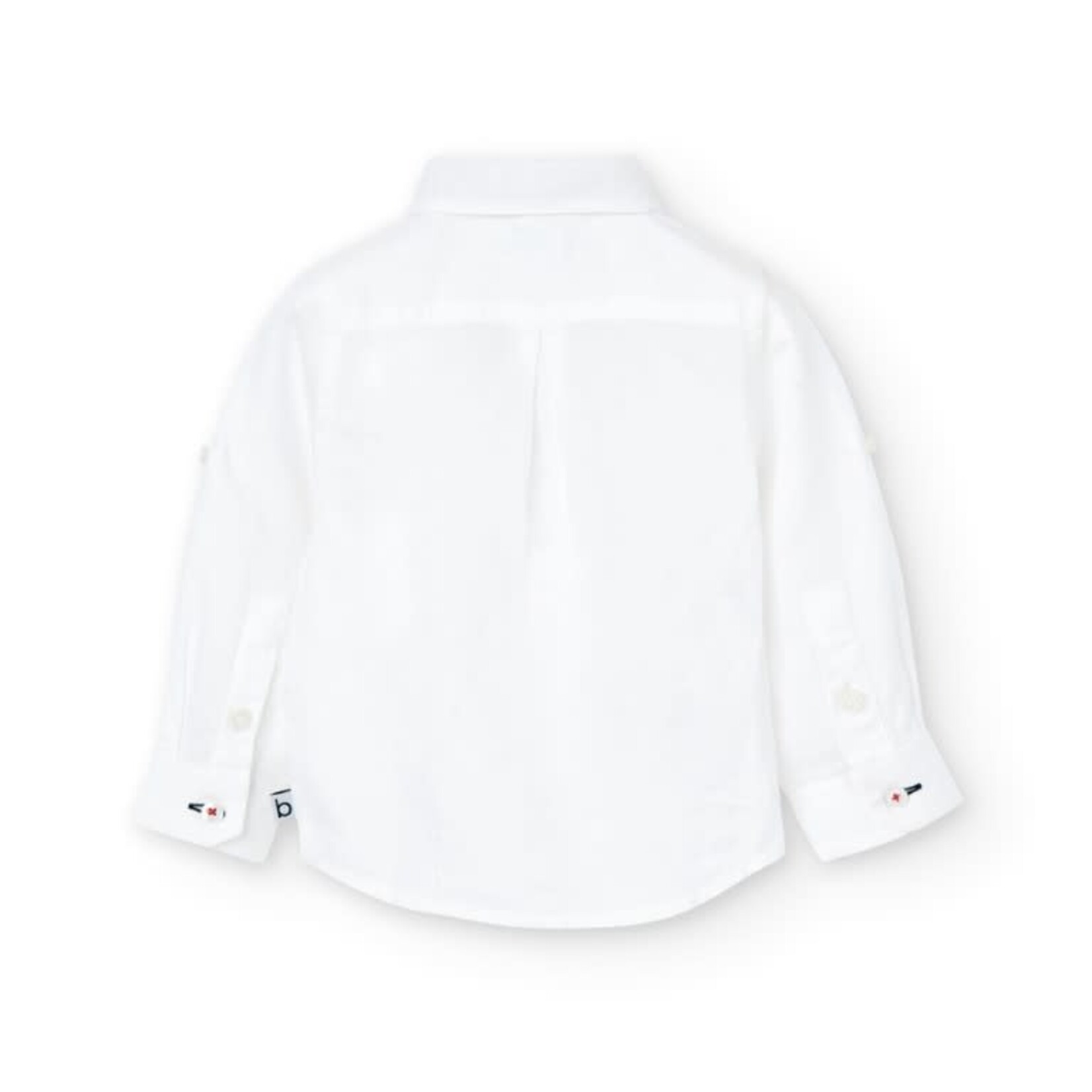 Boboli Boboli Linen shirt long sleeves for baby boy WHITE 716240B