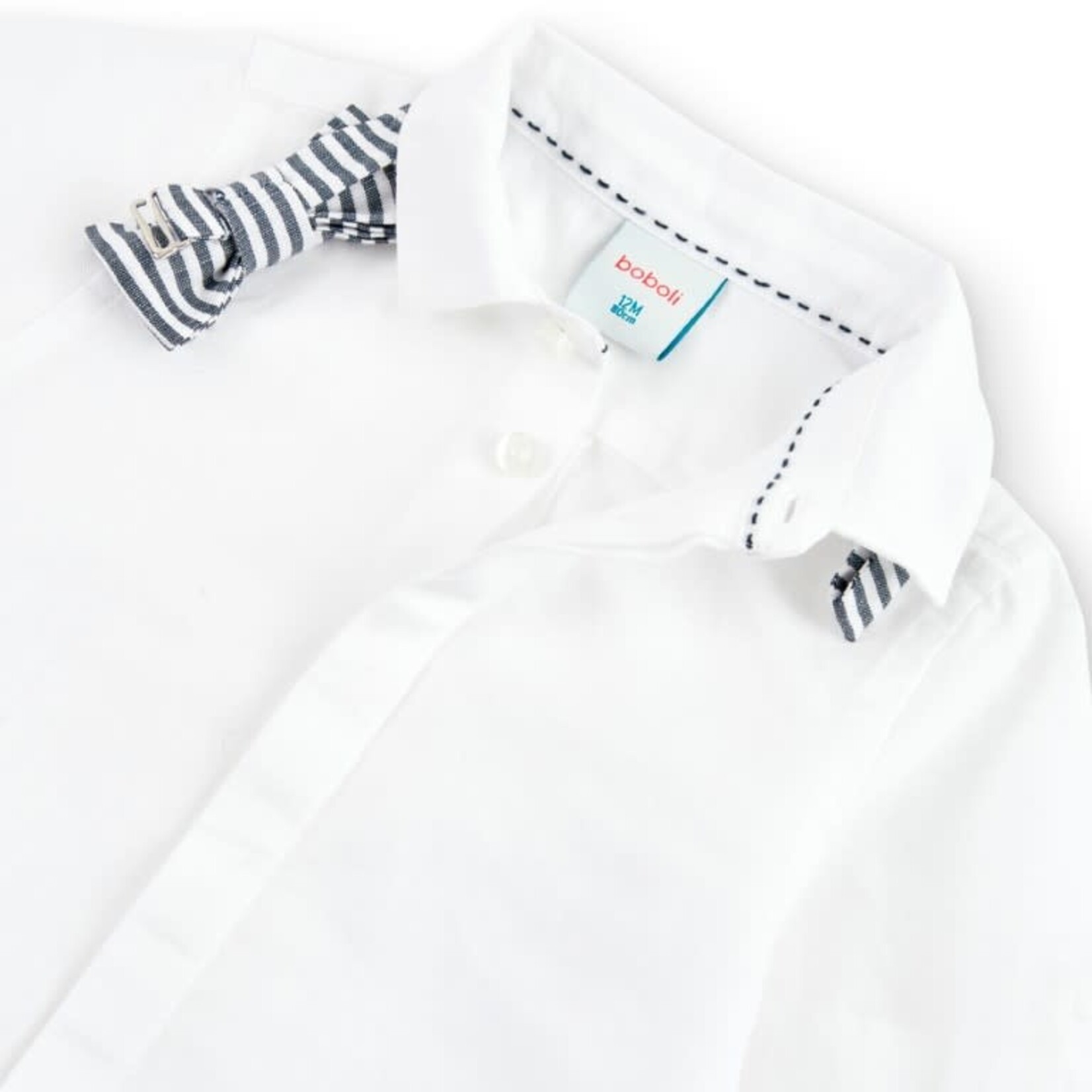 Boboli Boboli Linen shirt long sleeves for boy WHITE 716240B