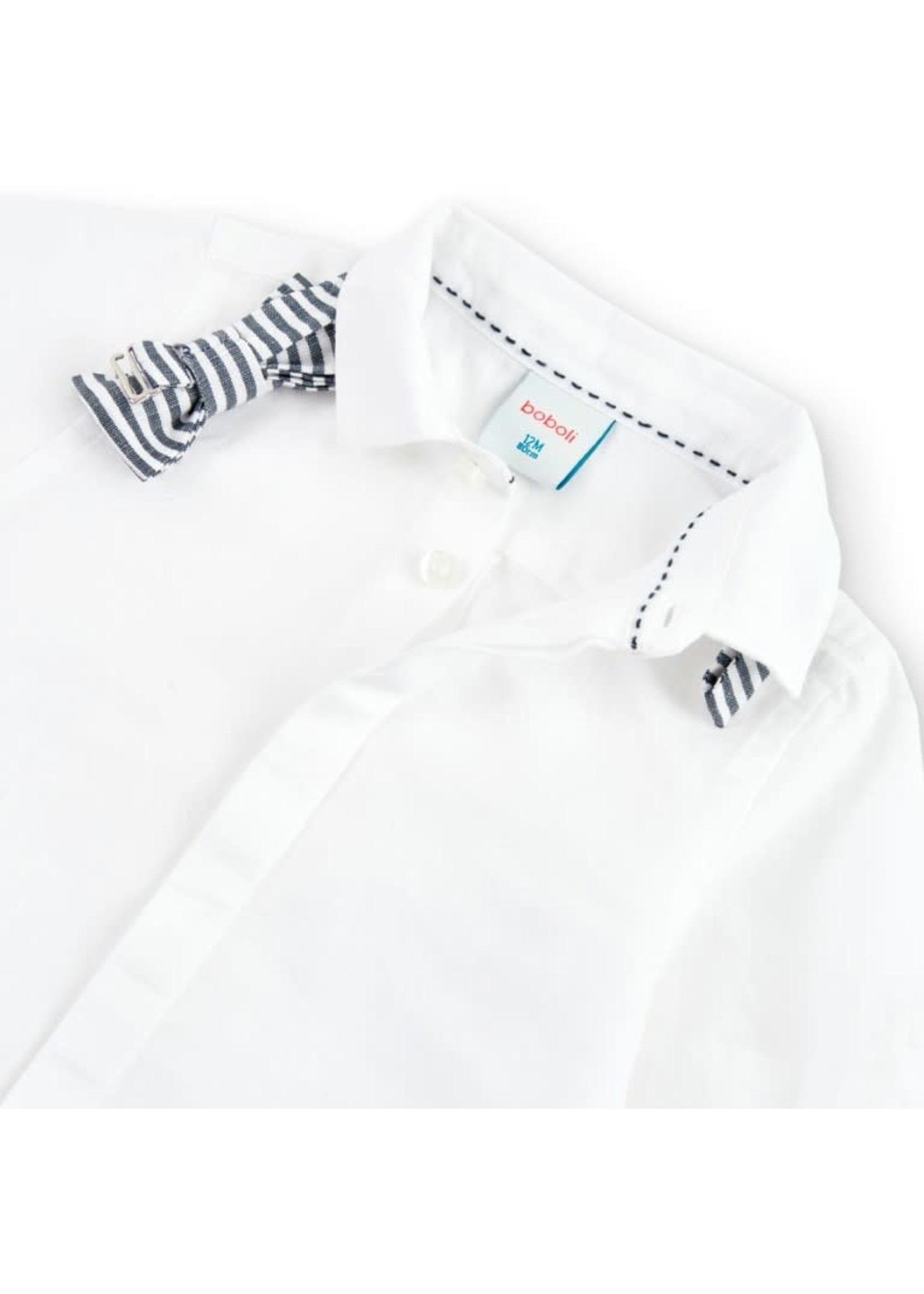 Boboli Boboli Linen shirt long sleeves for boy WHITE 716240B