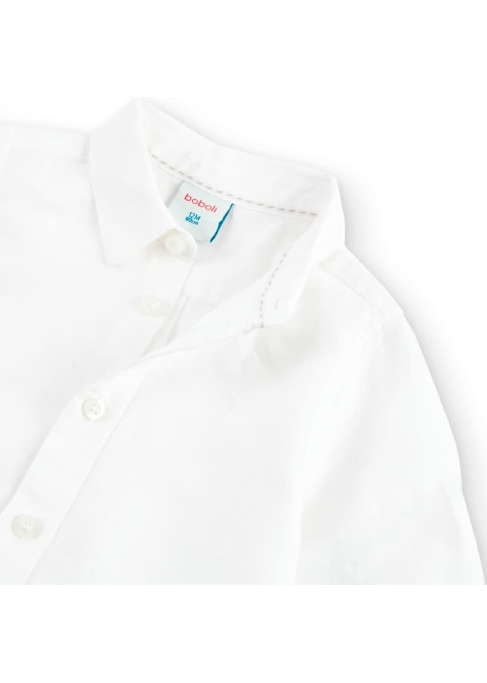 Boboli Boboli Linen shirt long sleeves for baby boy WHITE 716330B