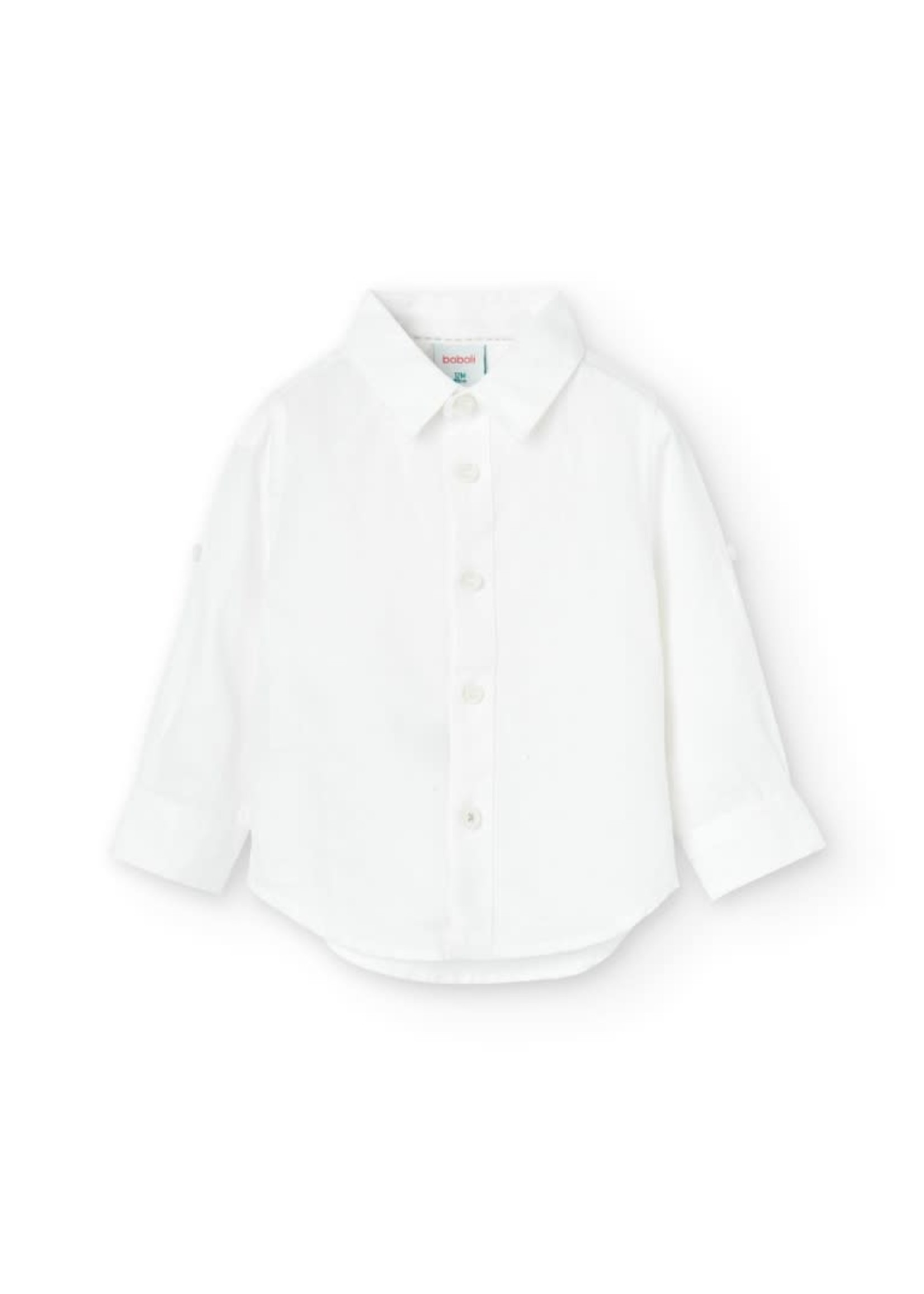 Boboli Boboli Linen shirt long sleeves for baby boy WHITE 716330