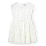 Boboli Boboli Tulle dress embroidery for girl off white 726094