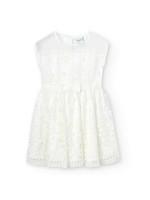 Boboli Boboli Tulle dress embroidery for girl off white 726094